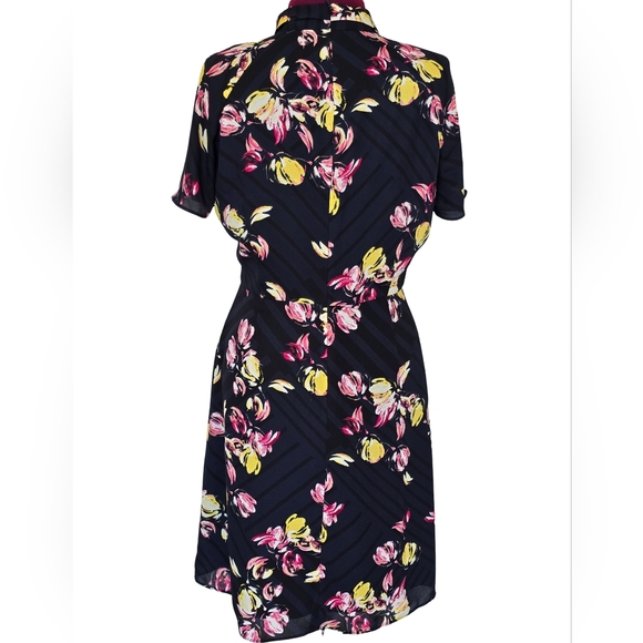Banana Republic Floral Black Dress Size 12 Casual Feminine Classic - Picture 11 of 11
